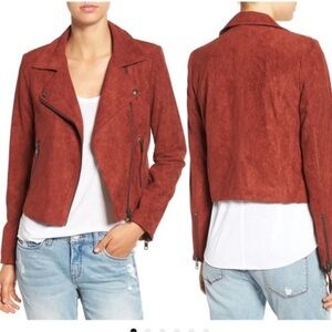 ASTR the Label Faux Suede Moto Jacket Rusted Tan